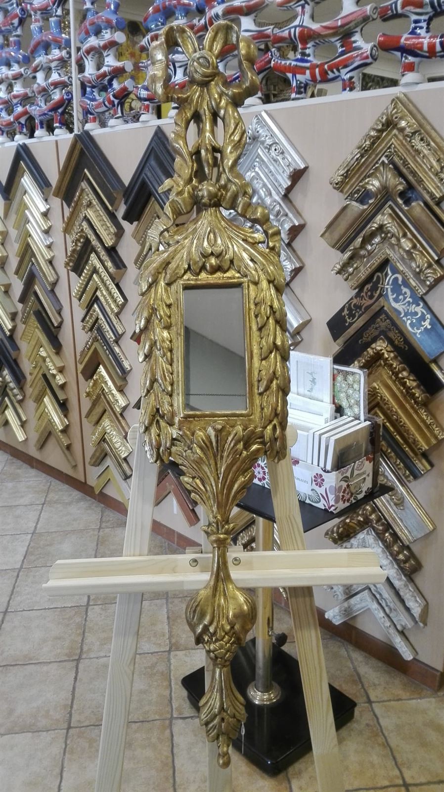 Espejo con metopa artesanía 114 cm - Imagen 1